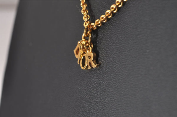 Authentic Christian Dior Gold Tone Chain Pendant Necklace CD 8053I