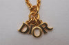 Authentic Christian Dior Gold Tone Chain Pendant Necklace CD 8053I