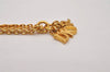 Authentic Christian Dior Gold Tone Chain Pendant Necklace CD 8053I