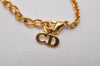 Authentic Christian Dior Gold Tone Chain Pendant Necklace CD 8053I