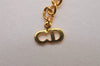 Authentic Christian Dior Gold Tone Chain Pendant Necklace CD 8053I