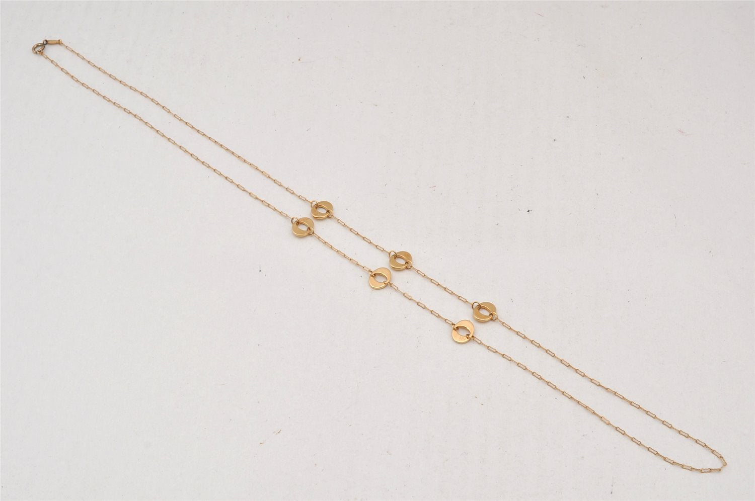 Authentic Christian Dior Gold Tone Chain Pendant Necklace CD 8053K