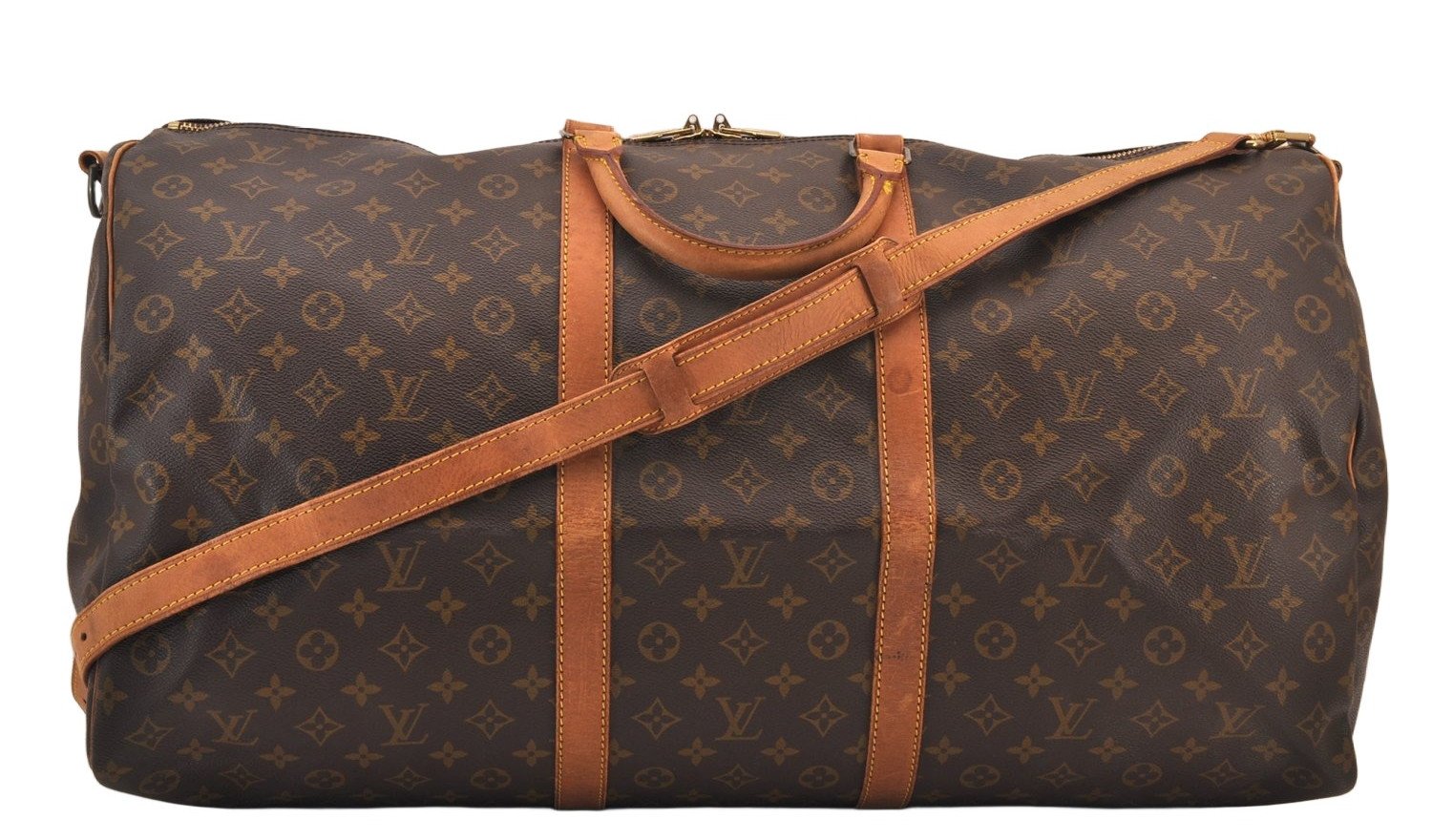 Authentic Louis Vuitton Monogram Keepall Bandouliere 60 M41412 Boston Bag 8053M