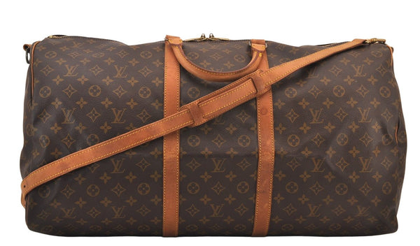 Authentic Louis Vuitton Monogram Keepall Bandouliere 60 M41412 Boston Bag 8053M