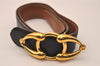 Authentic HERMES Vintage Leather Belt Reversible Size 66cm 26" Black Brown 8055J