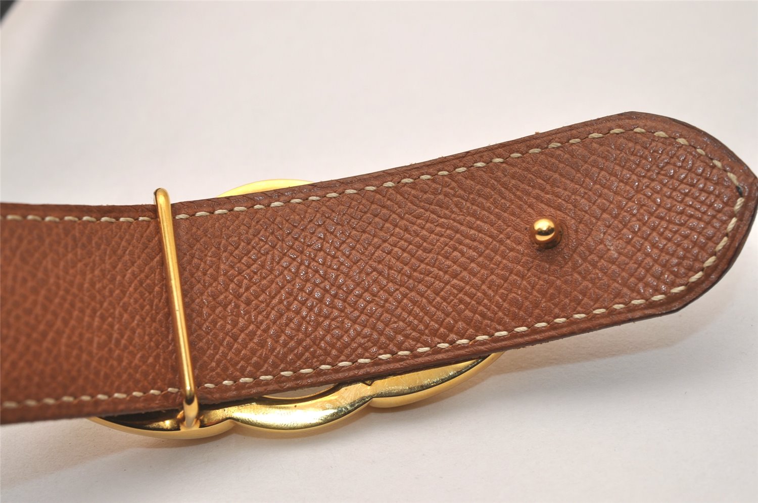 Authentic HERMES Vintage Leather Belt Reversible Size 66cm 26