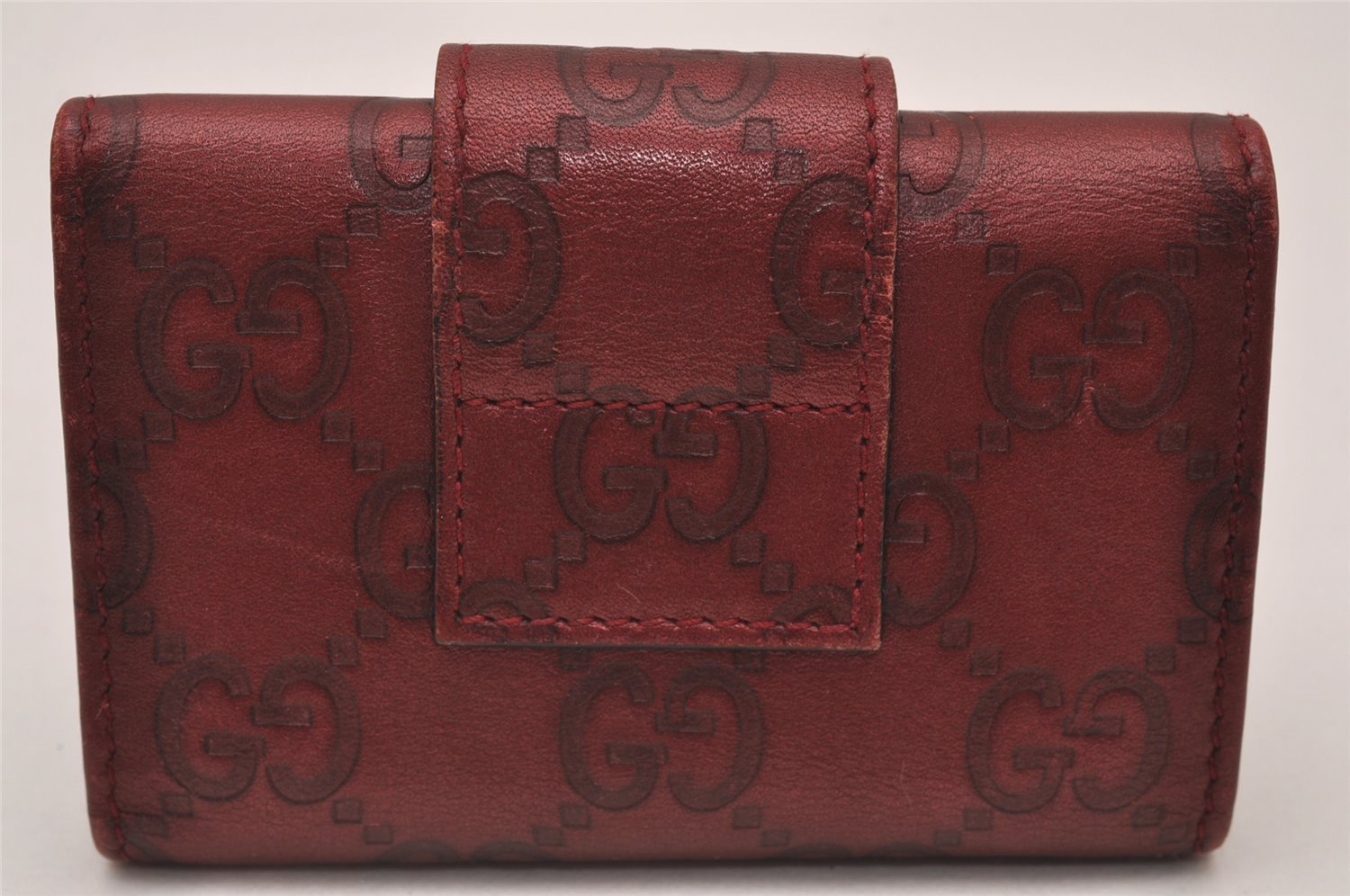 Authentic GUCCI Guccissima Heart 6 Key Case Holder GG Leather 203551 Red 8057I