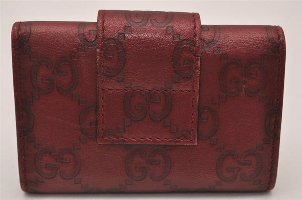 Authentic GUCCI Guccissima Heart 6 Key Case Holder GG Leather 203551 Red 8057I