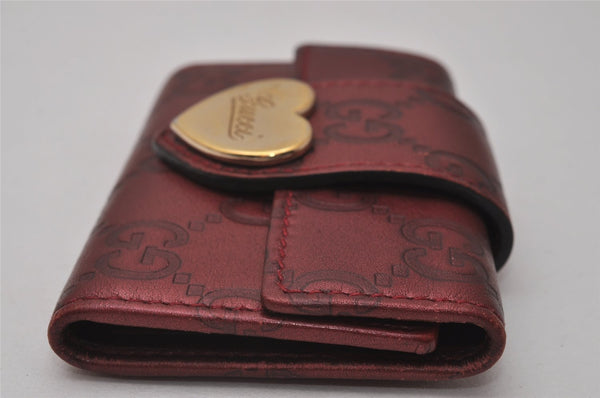 Authentic GUCCI Guccissima Heart 6 Key Case Holder GG Leather 203551 Red 8057I