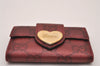 Authentic GUCCI Guccissima Heart 6 Key Case Holder GG Leather 203551 Red 8057I