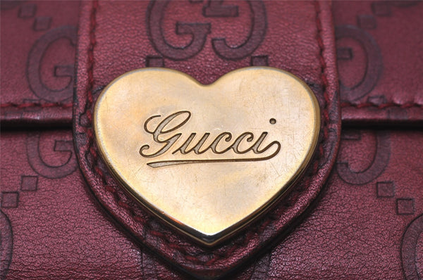 Authentic GUCCI Guccissima Heart 6 Key Case Holder GG Leather 203551 Red 8057I