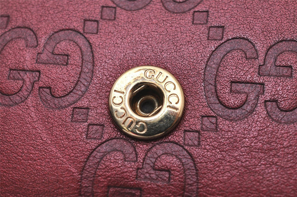 Authentic GUCCI Guccissima Heart 6 Key Case Holder GG Leather 203551 Red 8057I