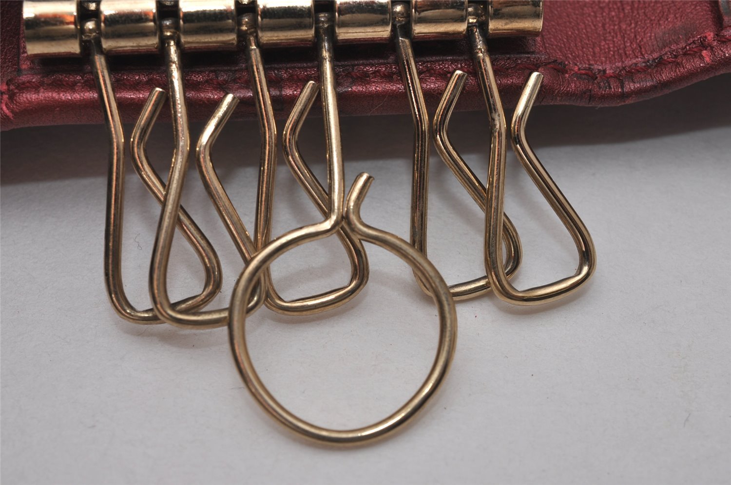 Authentic GUCCI Guccissima Heart 6 Key Case Holder GG Leather 203551 Red 8057I