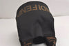 Authentic FENDI Vintage Logo Hand Bag Purse Nylon Leather Black 8057J