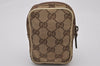 Authentic GUCCI Cigarette Case Pouch Purse GG Canvas Leather 115249 Brown 8058I
