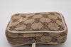 Authentic GUCCI Cigarette Case Pouch Purse GG Canvas Leather 115249 Brown 8058I