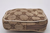 Authentic GUCCI Cigarette Case Pouch Purse GG Canvas Leather 115249 Brown 8058I