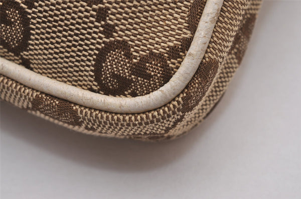 Authentic GUCCI Cigarette Case Pouch Purse GG Canvas Leather 115249 Brown 8058I