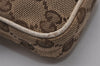 Authentic GUCCI Cigarette Case Pouch Purse GG Canvas Leather 115249 Brown 8058I