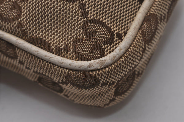 Authentic GUCCI Cigarette Case Pouch Purse GG Canvas Leather 115249 Brown 8058I