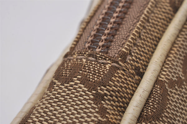 Authentic GUCCI Cigarette Case Pouch Purse GG Canvas Leather 115249 Brown 8058I