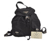 Auth PRADA VELA Nylon Tessuto Leather Drawstring Backpack B6677F Black 8058J