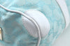 Authentic GUCCI Hand Boston Bag GG Canvas Leather 0000851 Light Blue 8059J