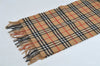 Authentic Burberrys Vintage Nova Check Wool Winter Scarf Stole Beige 8060I