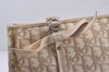 Authentic Christian Dior Trotter Romantic Hand Tote Bag PVC Leather Beige 8060J