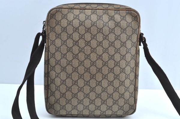 Authentic GUCCI Vintage Shoulder Cross Body Bag GG PVC Leather 92551 Brown 8061G