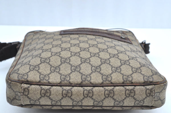 Authentic GUCCI Vintage Shoulder Cross Body Bag GG PVC Leather 92551 Brown 8061G