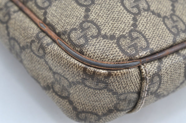 Authentic GUCCI Vintage Shoulder Cross Body Bag GG PVC Leather 92551 Brown 8061G