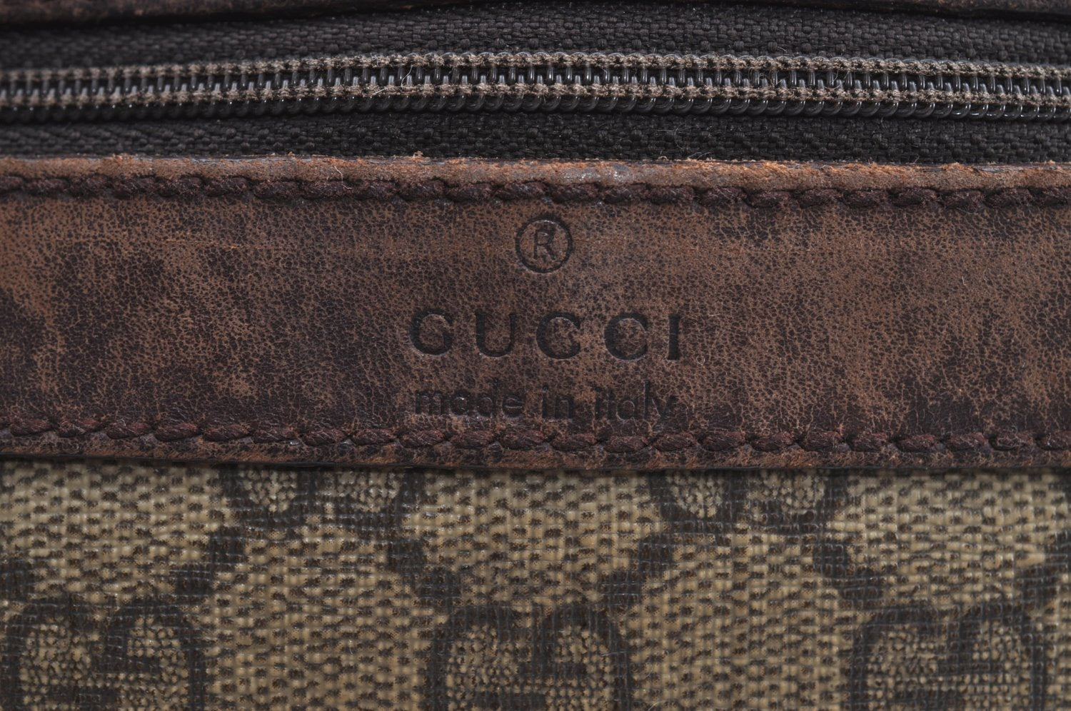 Authentic GUCCI Vintage Shoulder Cross Body Bag GG PVC Leather 92551 Brown 8061G