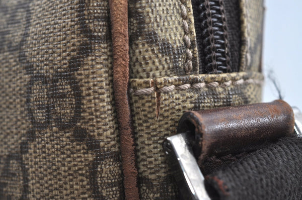 Authentic GUCCI Vintage Shoulder Cross Body Bag GG PVC Leather 92551 Brown 8061G