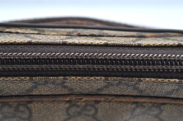 Authentic GUCCI Vintage Shoulder Cross Body Bag GG PVC Leather 92551 Brown 8061G