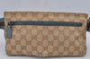 Authentic GUCCI Sherry Line Waist Body Bag GG Canvas Leather 162962 Beige 8061J