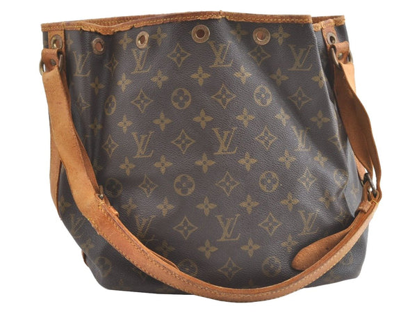Authentic Louis Vuitton Monogram Petit Noe M42226 Shoulder Drawstring Bag 8063J