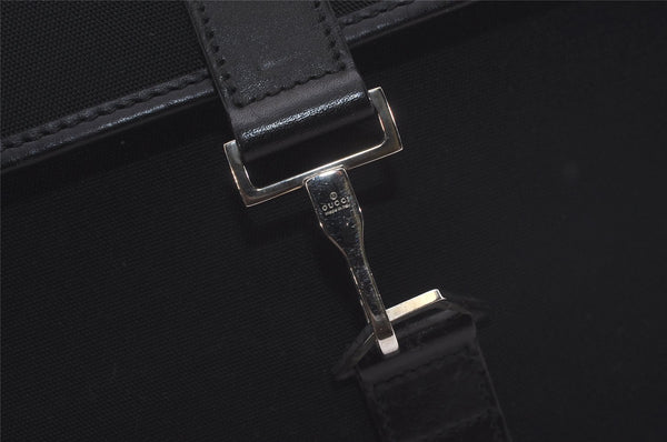 Authentic GUCCI Vintage Shoulder Tote Bag Nylon Leather 92534 Black  8064I