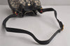 Authentic GUCCI Sherry Line Shoulder Drawstring Bag GG PVC Leather Navy 8066J