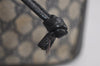 Authentic GUCCI Sherry Line Shoulder Drawstring Bag GG PVC Leather Navy 8066J