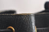 Authentic GUCCI Sherry Line Shoulder Drawstring Bag GG PVC Leather Navy 8066J