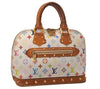 Auth Louis Vuitton Monogram Multicolor Alma PM Hand Bag White M92647 LV 8068J