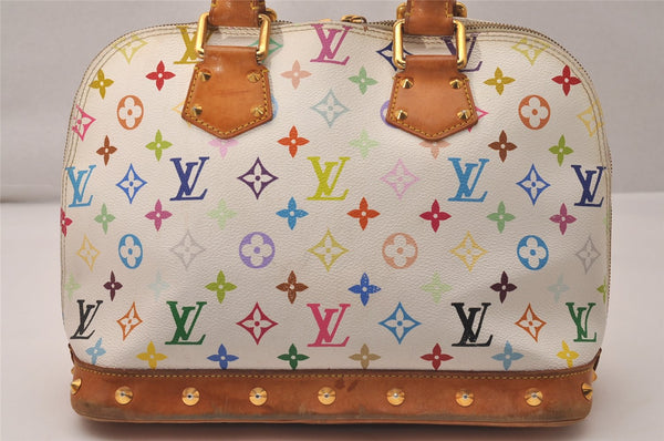 Auth Louis Vuitton Monogram Multicolor Alma PM Hand Bag White M92647 LV 8068J