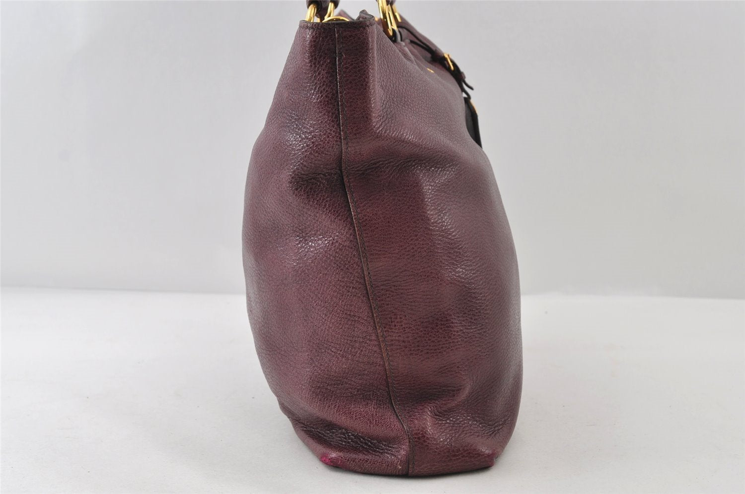 Authentic PRADA Leather Nappa 2Way Shoulder Crossbody Hand Tote Bag Purple 8069I