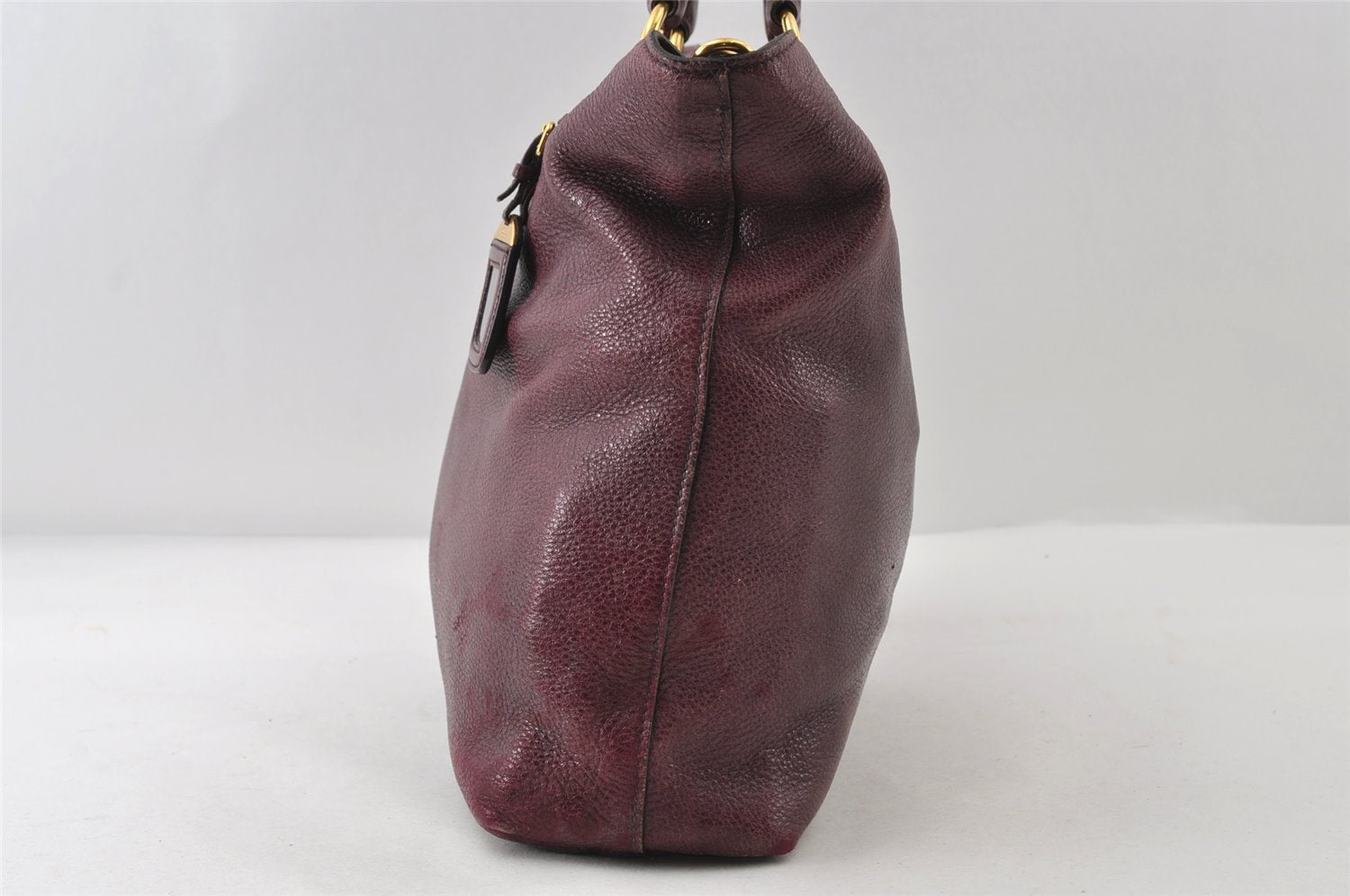 Authentic PRADA Leather Nappa 2Way Shoulder Crossbody Hand Tote Bag Purple 8069I