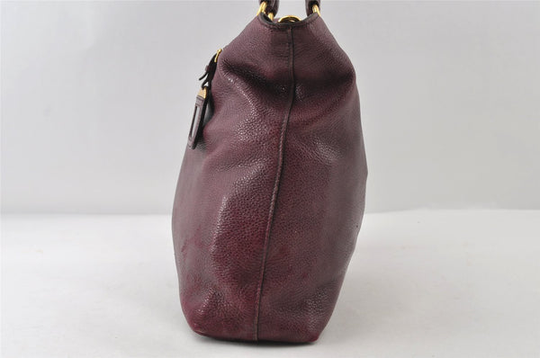 Authentic PRADA Leather Nappa 2Way Shoulder Crossbody Hand Tote Bag Purple 8069I
