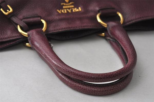 Authentic PRADA Leather Nappa 2Way Shoulder Crossbody Hand Tote Bag Purple 8069I