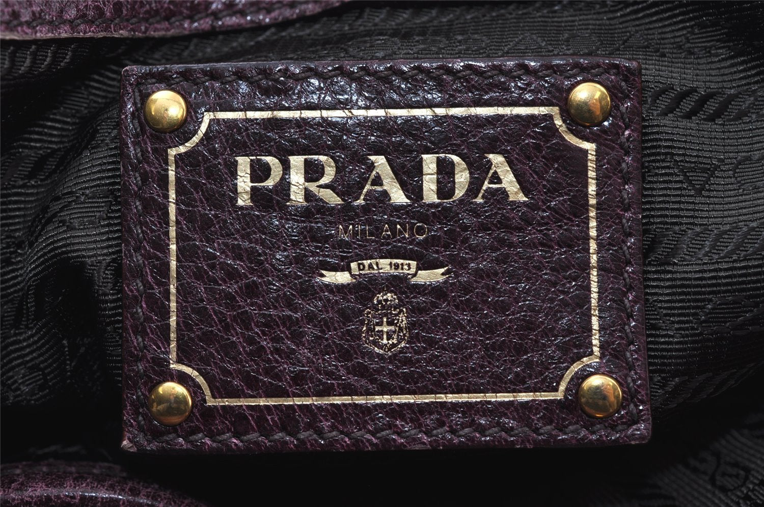 Authentic PRADA Leather Nappa 2Way Shoulder Crossbody Hand Tote Bag Purple 8069I