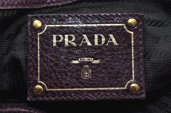 Authentic PRADA Leather Nappa 2Way Shoulder Crossbody Hand Tote Bag Purple 8069I