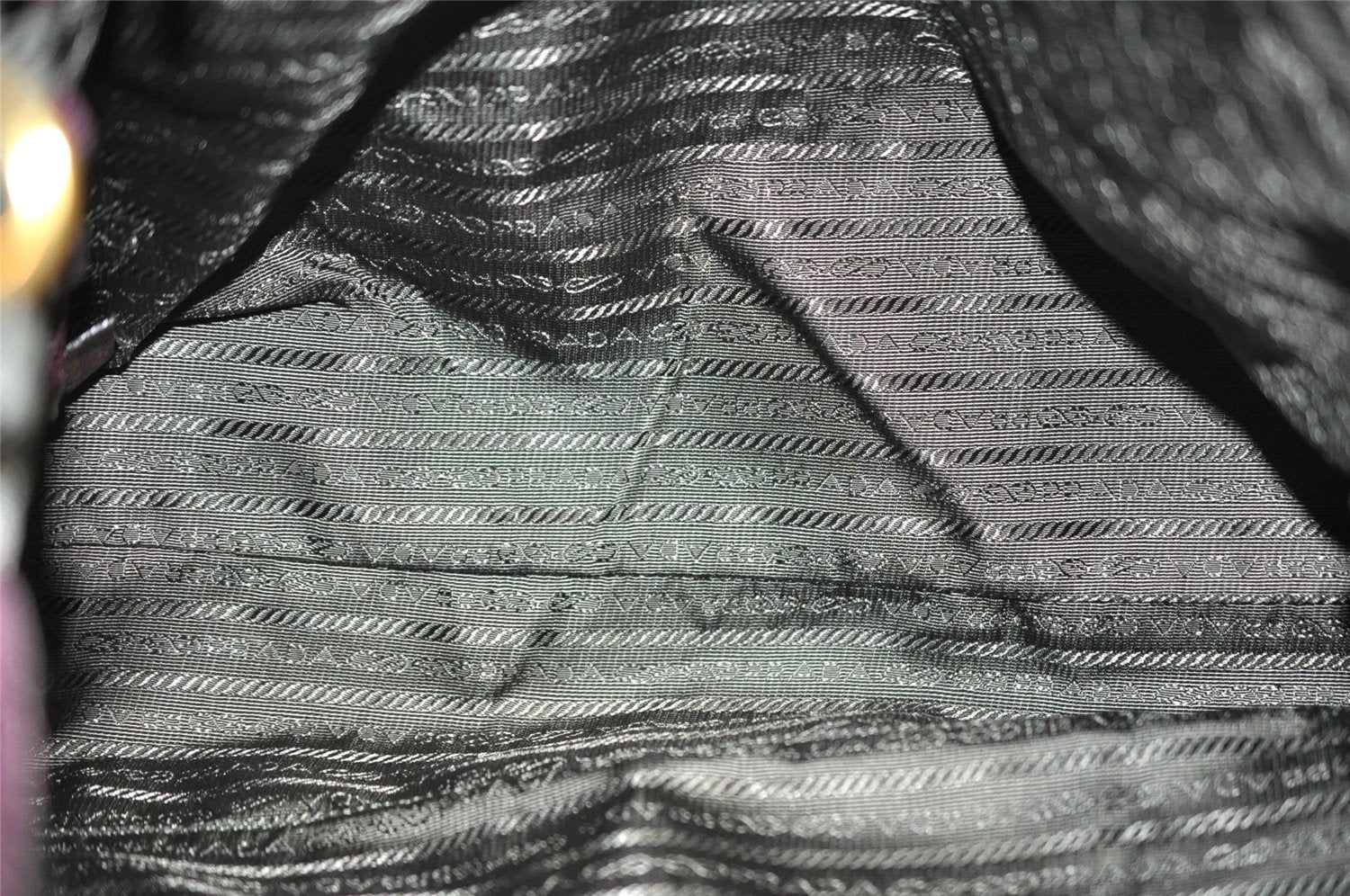 Authentic PRADA Leather Nappa 2Way Shoulder Crossbody Hand Tote Bag Purple 8069I